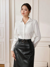 Modely 1pc Women's Fleece Lined Mandarin Collar Shirt With Pearl Button